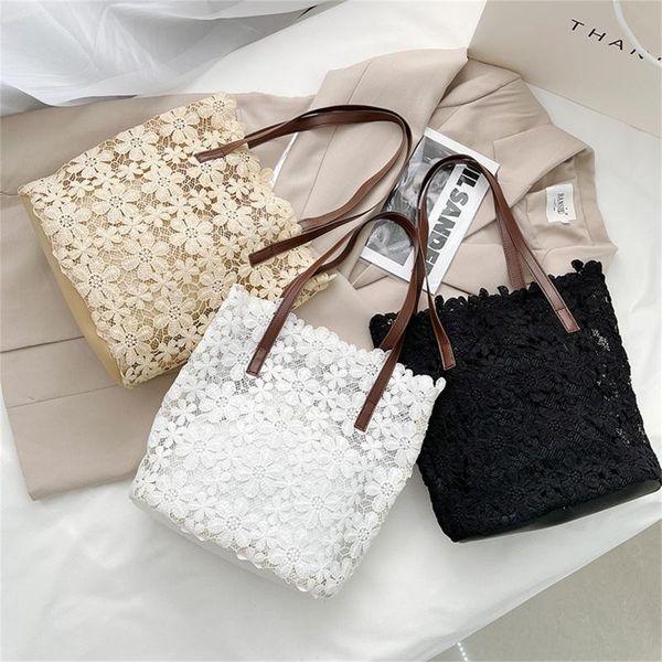 

evening bags women handbag elegant casual lace shoulder bag ladies bucket shopping female design crossbody poacket large capacity