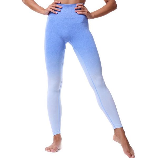 

running pants women gym yoga seamless sports clothes stretchy high waist athletic exercise fitness leggings activewear, Black;blue