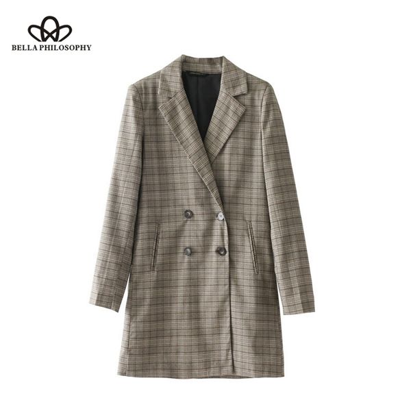 

office lady blazer women coat casual long sleeve female double breasted pockets outwears 210519, White;black