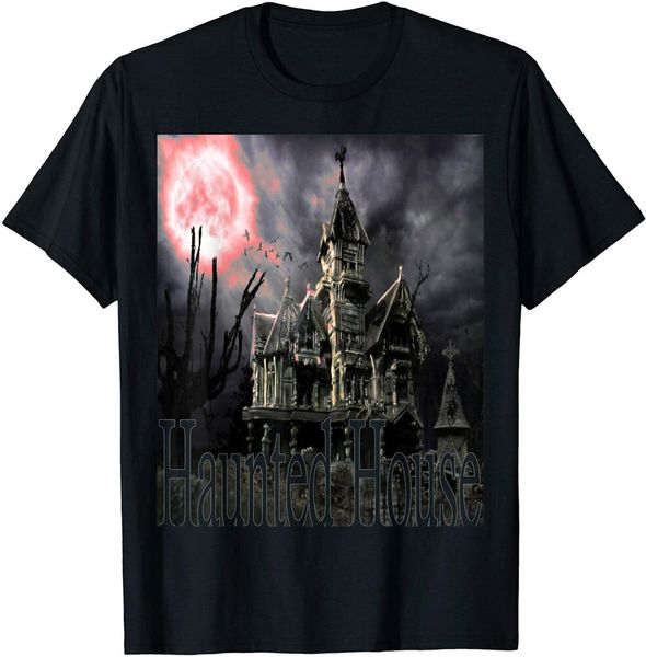 

haunted house t shirt halloween shirt size s-5xl, White;black