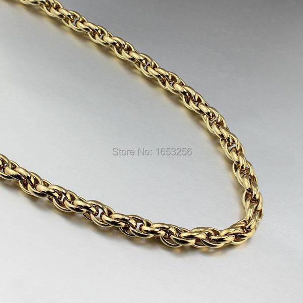

chains 18"-32" men's 9mm wide fashion stainless steel yellow gold huge rope link chain necklace gifts, Silver