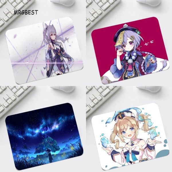 

mouse pads & wrist rests genshin impact anime small cute pattern non-slip rubber desknotebook mice mats for children and adult