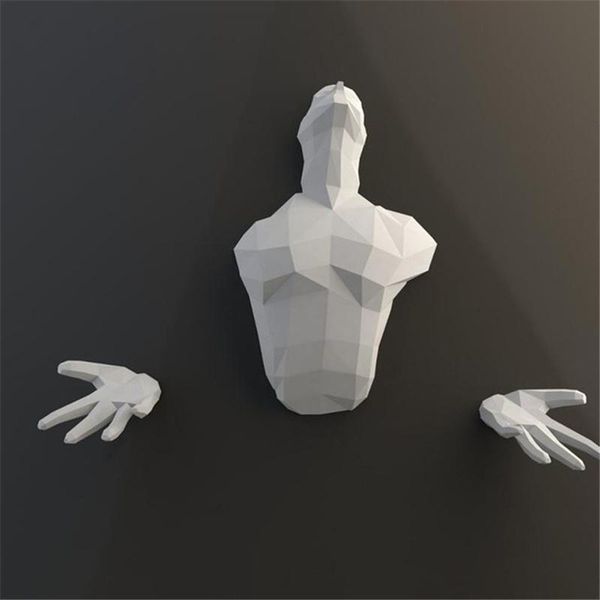 

wall stickers 3d paper model rebirth figurine modern geometric ornament hanging art statue for diy home office mdj998