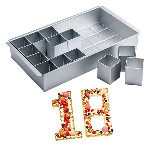 

inch pizza baking pans number cake pan mold set-diy stackable letter alloy bakeware for wedding birthday party & pastry tools