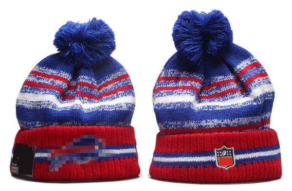 

new football beanies 2021 sideline sport cuffed knit hat pom cap 32 teams knits mix and match all caps a3, Blue;gray