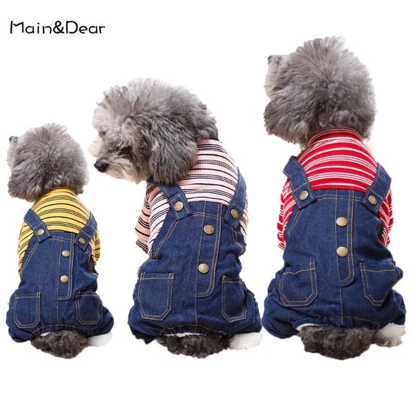 

dog apparel double-layer quilted pet denim suit handsome warm and comfortable puppy clothes thicken jeans for your