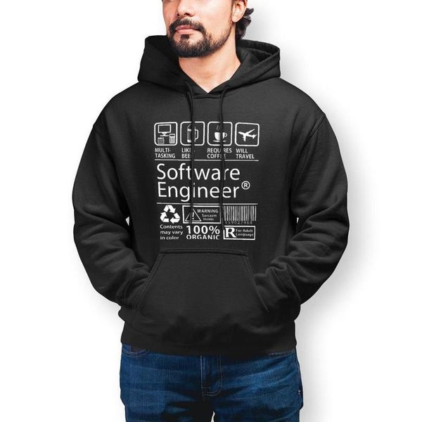 

men's hoodies & sweatshirts software engineer programming hoodie programmer cotton winter nice long sleeve streetwear pullover men, Black