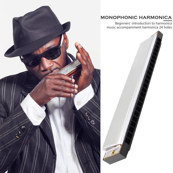 

music lovers use mono instruments, 24 hole metal nozzles, suitable for beginners harmonica wholesale