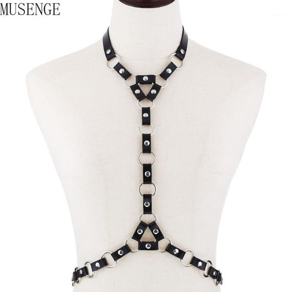

belts body belt garters leather harness for women harajuku straps suspenders adjust punk gothic bondage necklace goth1, Black;brown