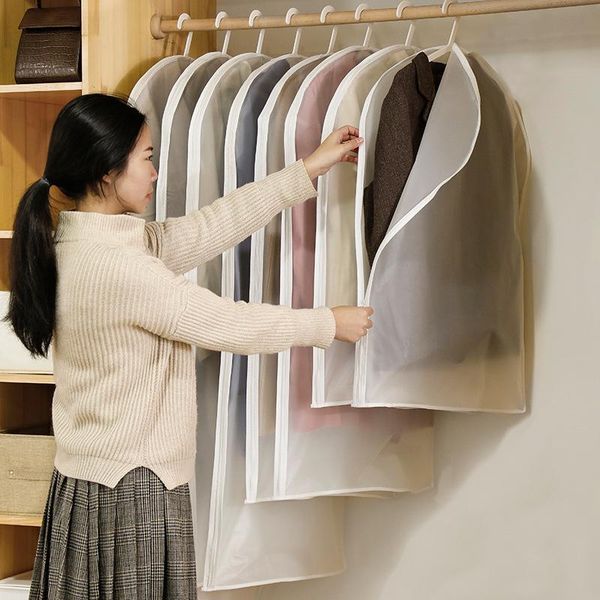 

clothing & wardrobe storage 5 pcs clear side-open clothes bag for household garment jacket shirt coat dust moisture proof protection cover j