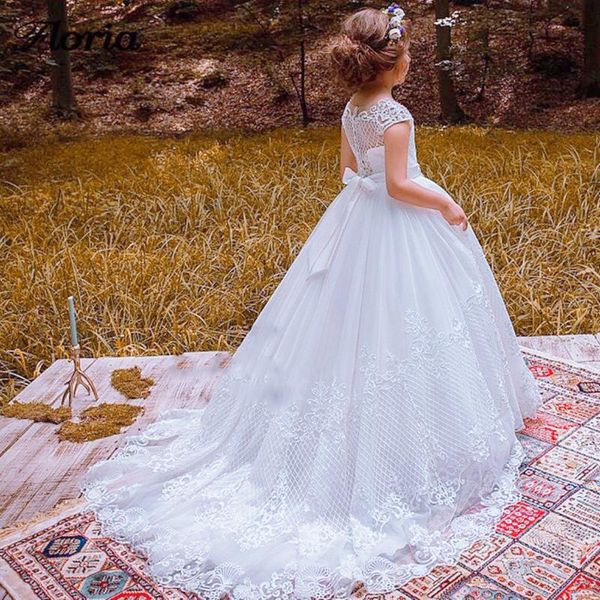 

girl's dresses 2021 romantic lace flower girl dress for weddings tulle gown party communion pageant, Red;yellow