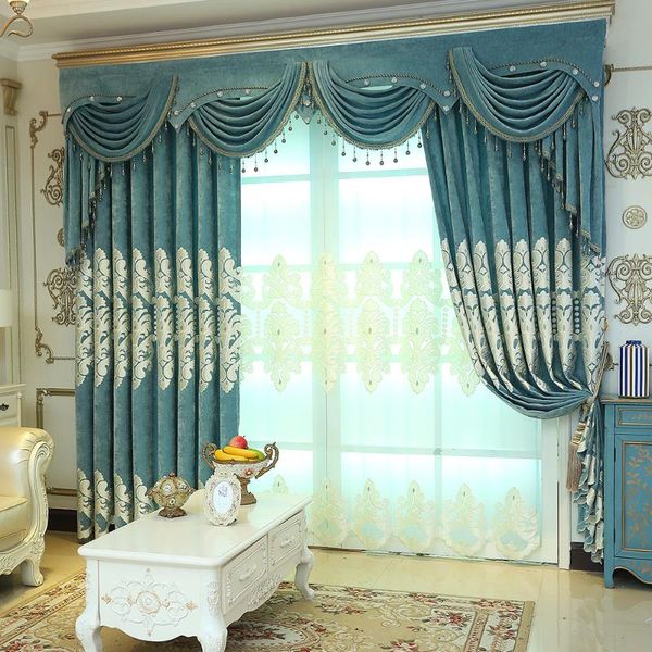 

curtain & drapes luxury modern hollow out embroidery tulle window sheer for living room bedroom kitchen screening panel