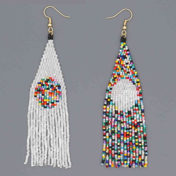 

go2boho large earrings ladies boho miyuki long earring for women jewelry handmade woven accessories pendientes mujer 2020, Golden