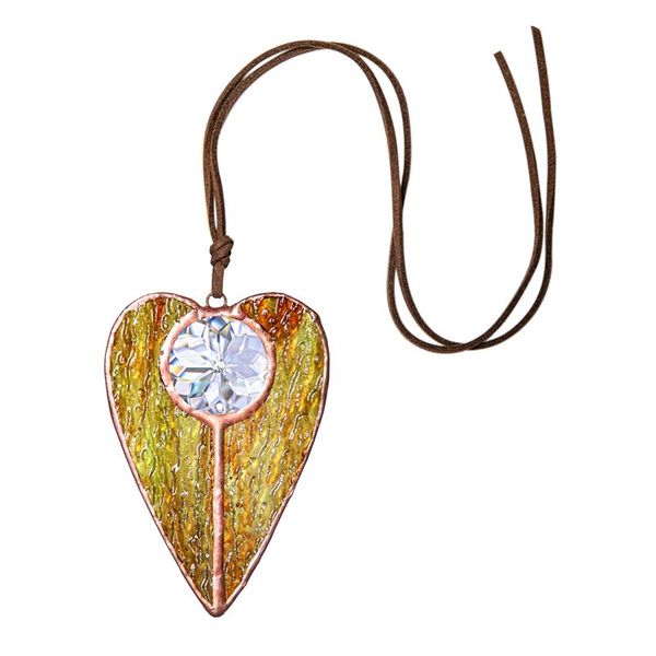 

garden decorations heart shaped stained glass suncatcher rainbow maker wall art window hangings panel for home decor car charms gift