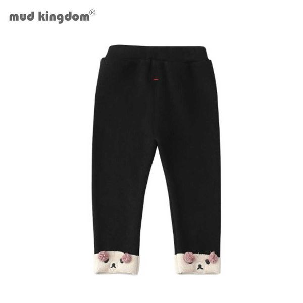 Mud Kingdom Leggings per ragazze Foderato in pile Pantaloni per bambini Pantaloni Stampa Cartoon Puppy Pattern Bambini 210615