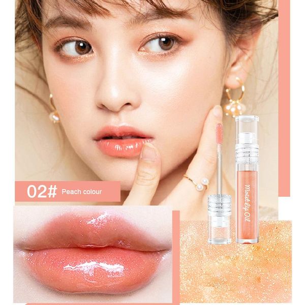 

lip gloss glaze glowing transparent moisturizing fruity soft girly lipstick mermaid pigment glitter beauty lips makeup tslm1