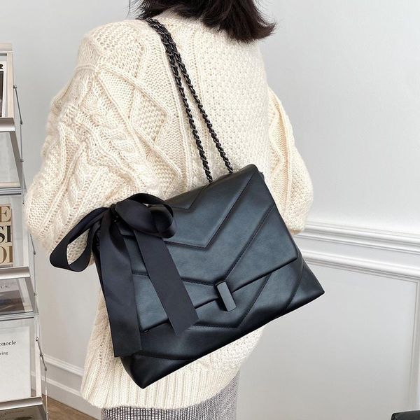 

evening bags fashion tote soft black chian women's shoulder messenger bag purse with strap for woman 2021 designer