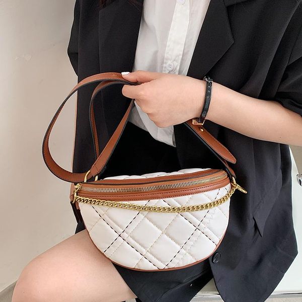 

summer all-match messenger bag waist western style single shoulder rhombus chain pineapple women's satchels bags