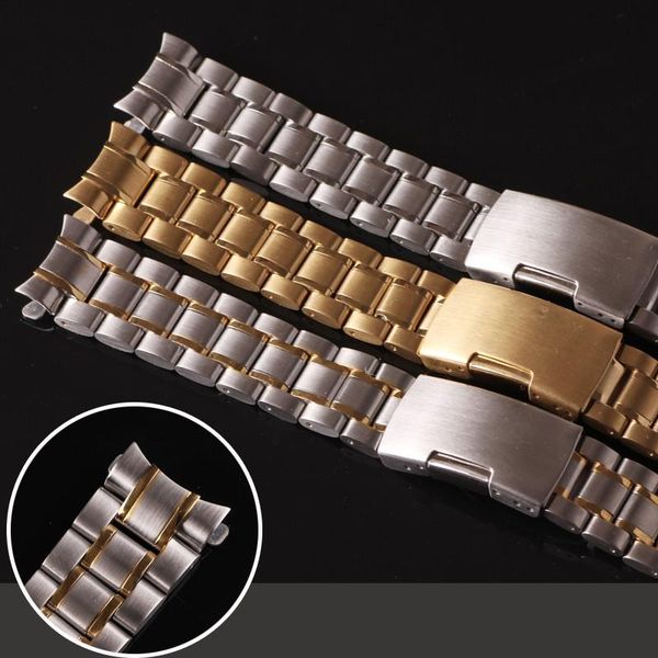

watch bands solid stainless steel band elbow chain accessories, Black;brown