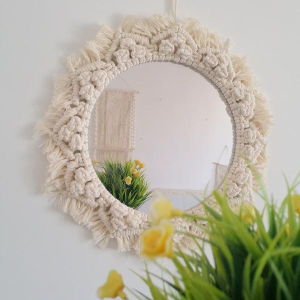 

bohemian macrame wall hanging mirrors nordic handmade tapestry home porch bedroom living room decor