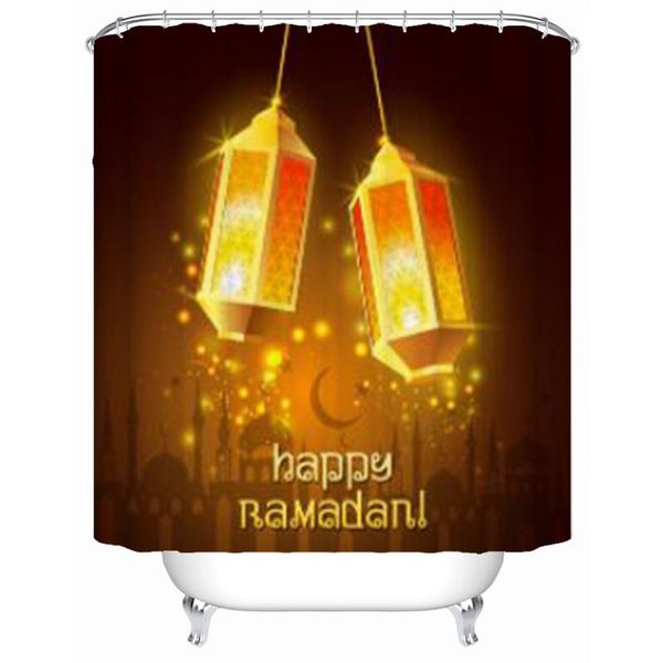 

shower curtains happy ramadan curtain star and moon decor fabric bathroom with hooks waterproof