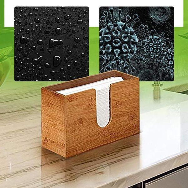 

tissue boxes & napkins wall mount bathroom kitchen home bamboo napkin paper dispenser container