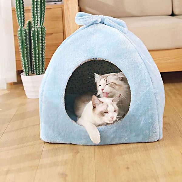 

dog houses & kennels accessories pet cat tent house kennel winter warm bed soft foldable sleeping mat pad cushion nest 2 colors 19dec31