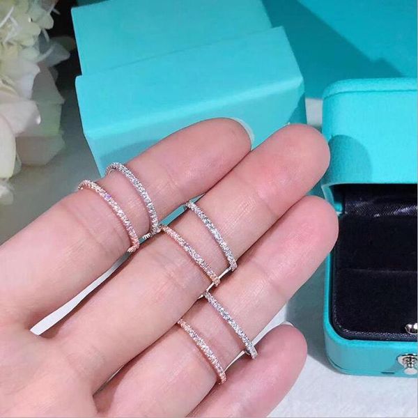 

cluster rings yanhui rose gold color cz finger for women fashion stackable wedding statement authentic sterling silver 925 jewelry, Golden;silver
