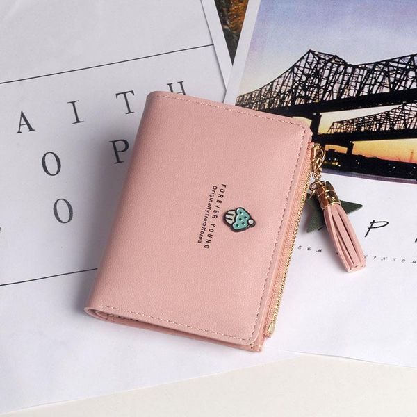 

wallets wallet women short student cute coin purse fashion multifunctional zipper, Red;black