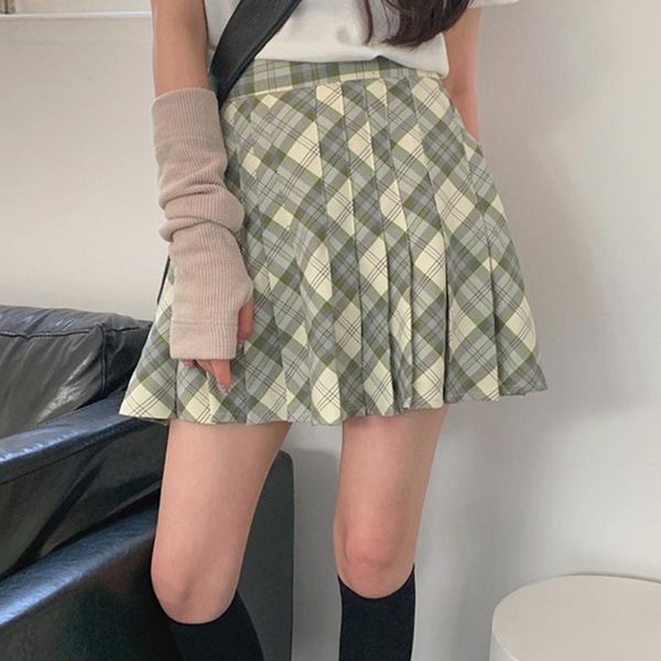 

skirts high waist slim lattice pleated skirt woman's korean version sweet cute mini women casual dance short woman 2021, Black