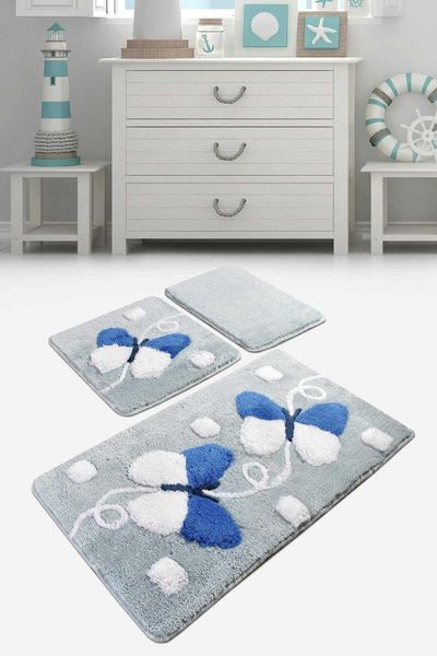 

bath mats mari blue 3 pcs set mat 8694545034683