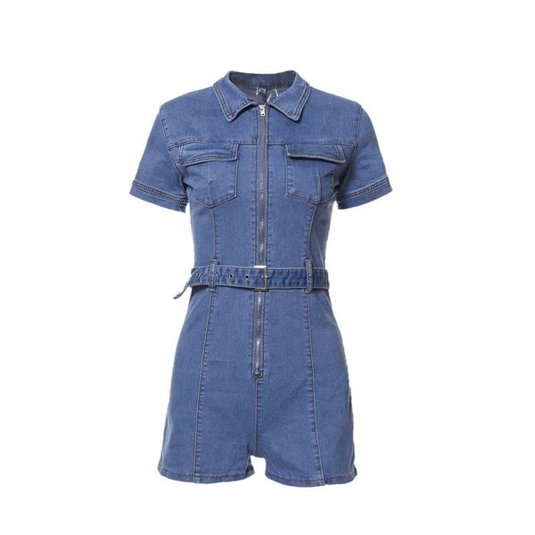 

women's jumpsuits & rompers summer playsuit women blue vintage denim overalls shorts streetwear 2021 hipster zipper girl school casual, Black;white