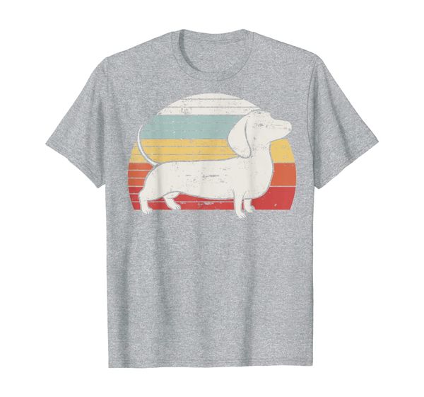 

cool retro dachshund dog gift design weiner dog fans t-shirt, White;black