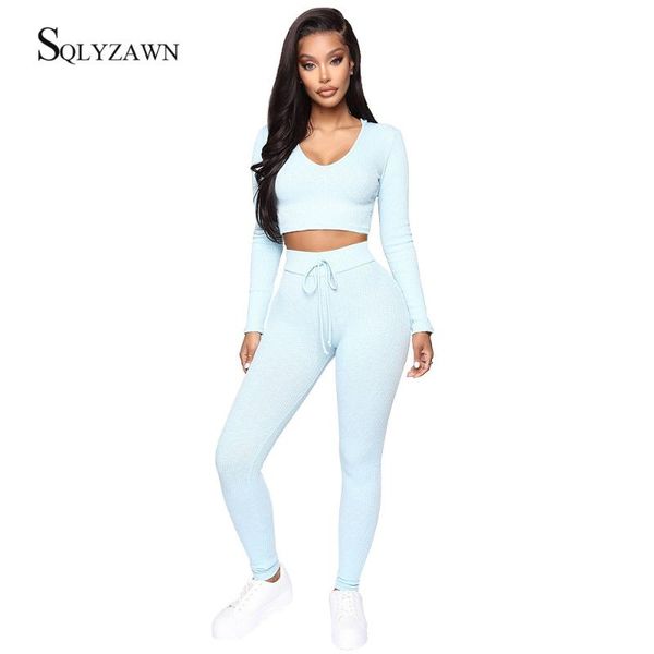 

women's tracksuits solid two piece sets hooded short sweater elastic long trousers suits autumn winter knitted 2 set streetwear, Gray