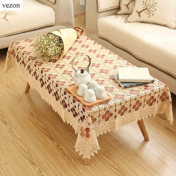 

vezon delicate quality rectangle polyester embroidery lace tablecloth white embroidered organza table cloth towel covers