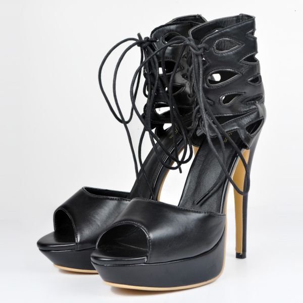 

sandals olomm woman cross-strapped platform sandals thin heels high peep toe charm black casual female shoes and more 4-15 size mzxo