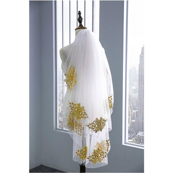 

bridal veils real pos wedding accessory 2 tier veil short lace custom made length with metal comb voile mariage, Black