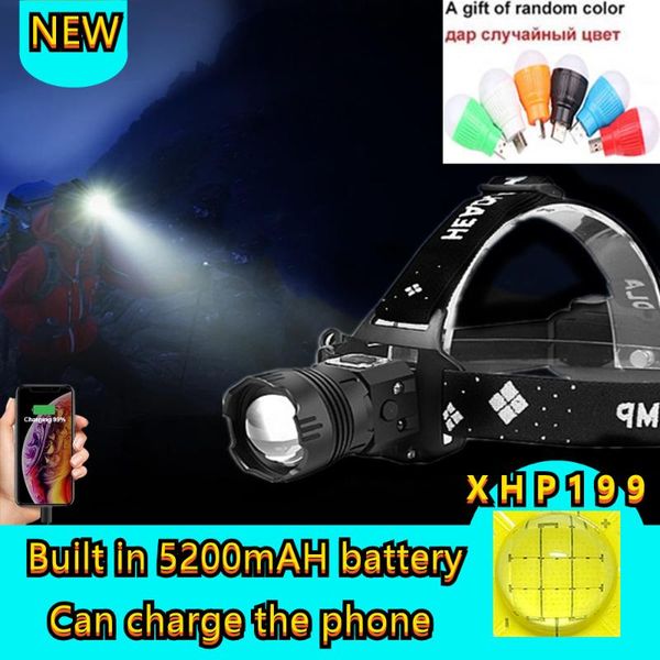 

est led headlamp xhp199 ultra powerful headlight built in 18650 rechargeable head lamp xhp90 usb outdoor headlamps