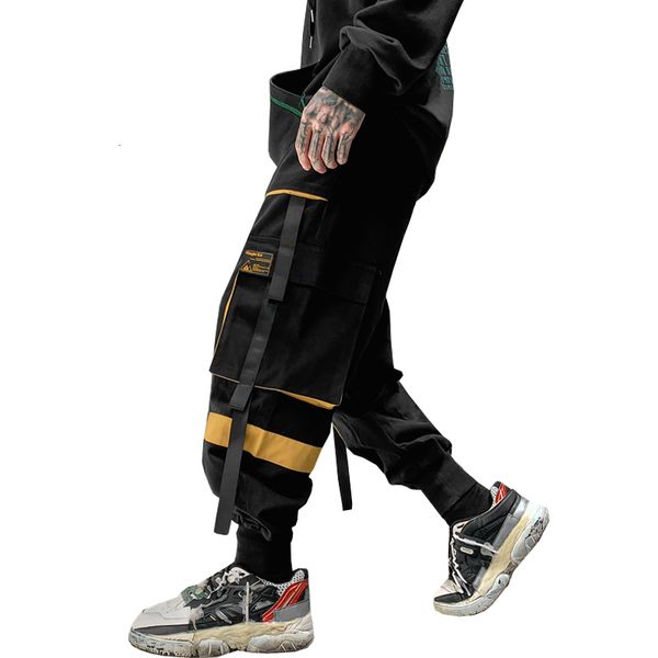 

streetwear joggers hip hop loose hare male pants ankle length sweatpants, Black