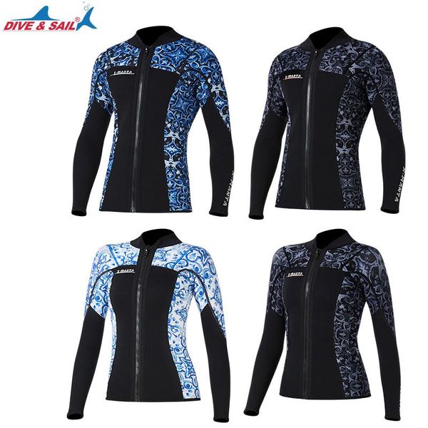 

swim wear womens men's wetsuit full long sleeve 3mm neoprene surfing scuba diving snorkeling suit two piece design