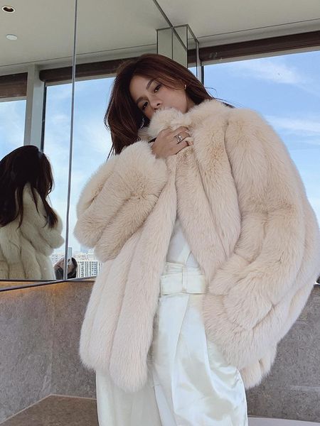 

women's fur & faux "autumn fairy tales "2021 white coat integrated young, Black