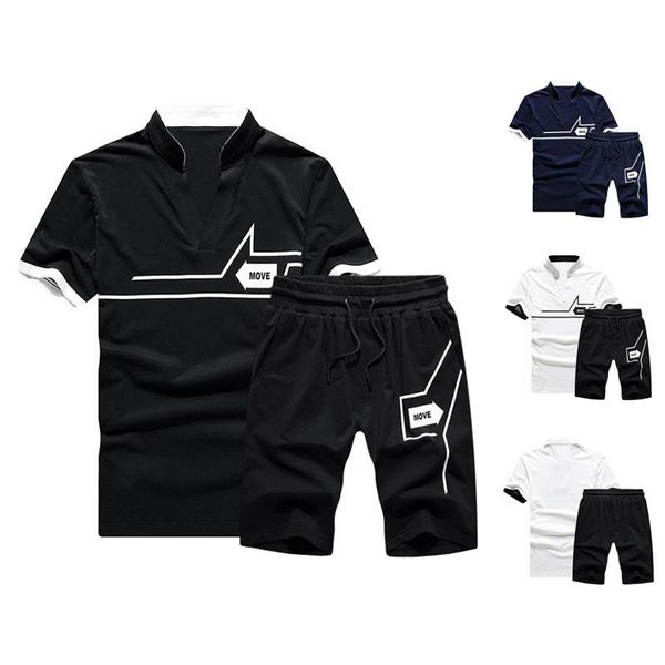 

men's tracksuits men fashion summer two piece set short sleeve t-shirt cropped shorts suit mens sportwear shorts sets outwear, Gray