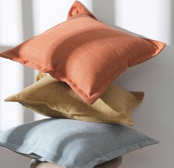 

cushion/decorative pillow 30x50/45/50/55cm 13 color solid thicken cotton linen cushion cover frill pillowcase backrset throw home deor