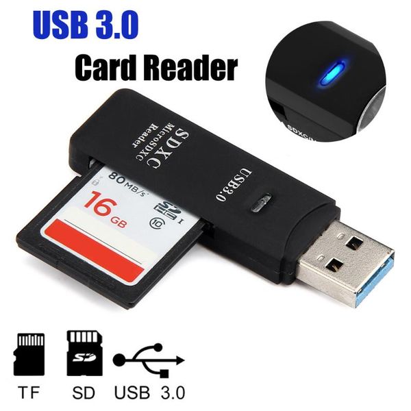 

hubs usb3.0 mini card reader black 5gbps super speed usb 3.0 micro sd/sdxc tf adapter lector tarjetas interno