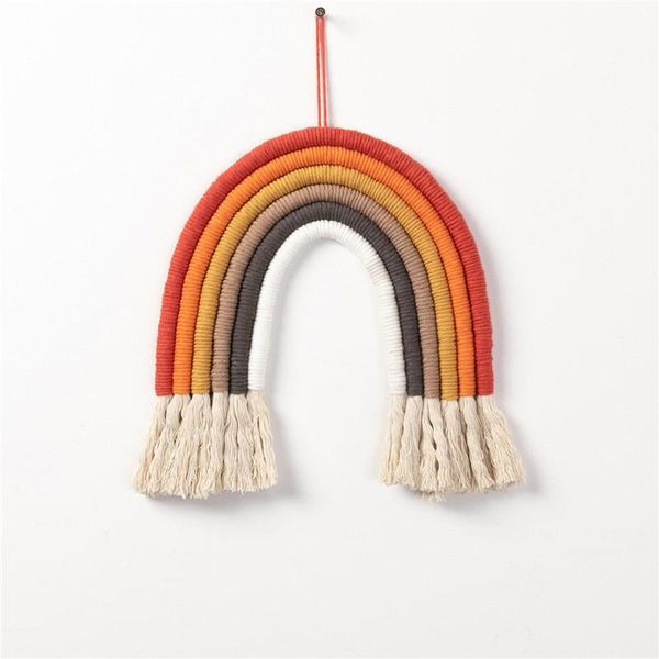 

tapestries rainbow wall hanging bohemian tapestry multicolor cotton rope knitted for kids baby's room home decor