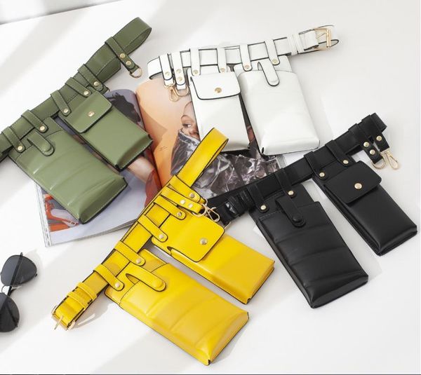 

waist bags for women pure color packs chest fanny belt bag female pu phone pouch