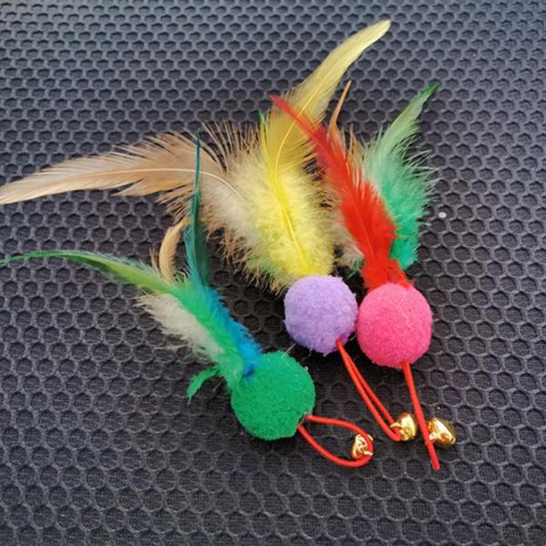 

cat toys 3pcs feather replacement head kitten toy pet interactive stick feathers tease head*