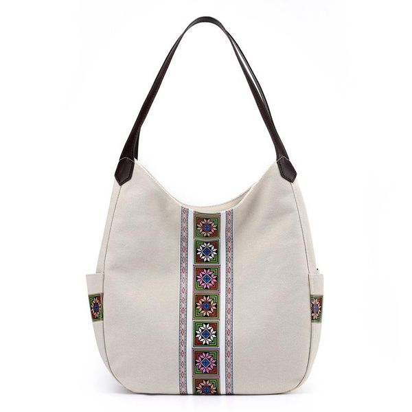 

duffel bags women's canvas bag portable shoulder fashion simple national style multi-layer casual all-match shopping