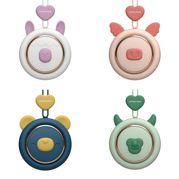 

mini bladeless neck band fan hands cute pet hanging rope portable usb charging fans 3rd gears speeds ventilate rechargeable other home