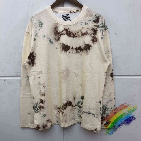 

long sleeve tie dye kapital t shirt men women t-shirts oversized tee g1207, White;black